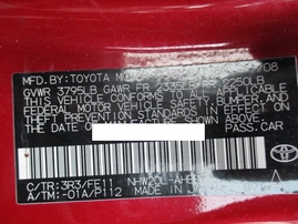 2009 TOYOTA PRIUS RED 1.5L AT Z16547